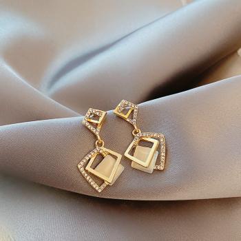 360Home Silber pin Perle luftige Vintage Ohrringe E2071 gold